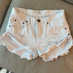One Teaspoon White Denim Shorts